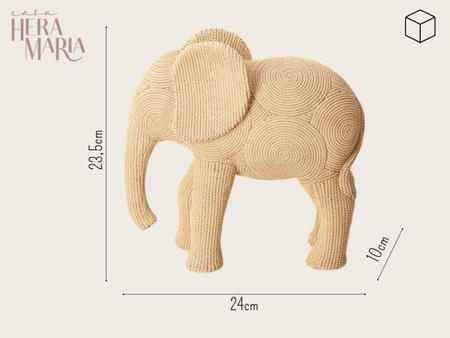 Imagem de Escultura Decorativa Adorno Enfeite Sala Elefante Poliresina Tecido Decoração Luxo Animal Estante Mesa Escritório 