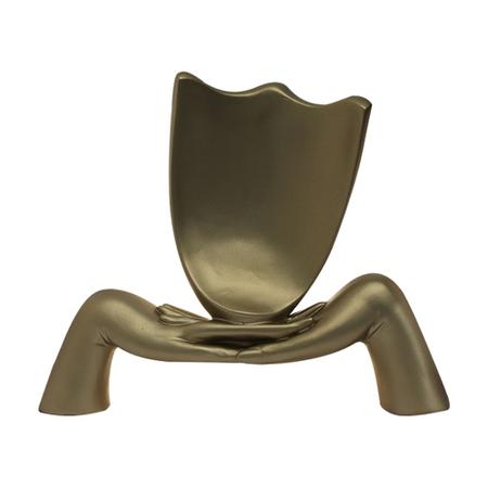 Imagem de Escultura Decorativa Mascara Descanso Dourado Fosco G07 - Gran Belo