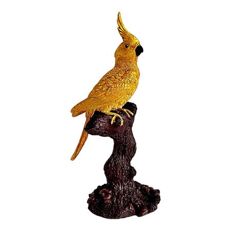 Escultura Decorativa Pássaro Calopsita Resina 23cm - Tiger Gifts Imagem de Escultura Decorativa Pássaro Calopsita Resina 23cm