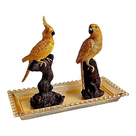 Escultura Decorativa Pássaro Calopsita Resina 23cm - Tiger Gifts Imagem de Escultura Decorativa Pássaro Calopsita Resina 23cm