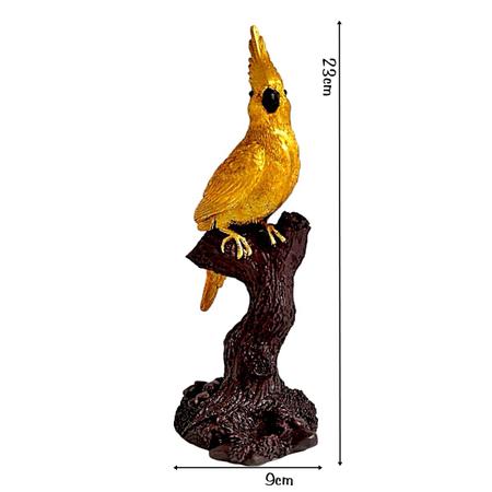 Escultura Decorativa Pássaro Calopsita Resina 23cm - Tiger Gifts Imagem de Escultura Decorativa Pássaro Calopsita Resina 23cm