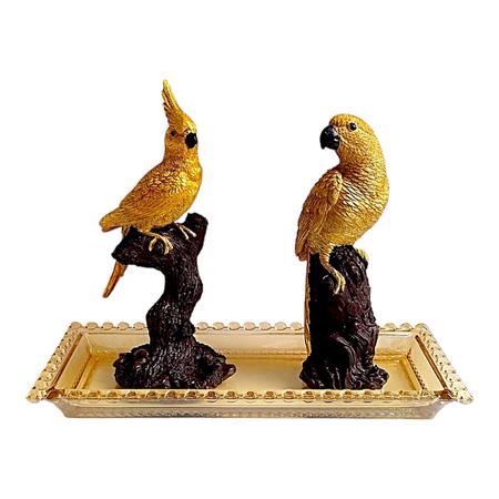 Escultura Decorativa Pássaro Calopsita Resina 23cm - Tiger Gifts Imagem de Escultura Decorativa Pássaro Calopsita Resina 23cm