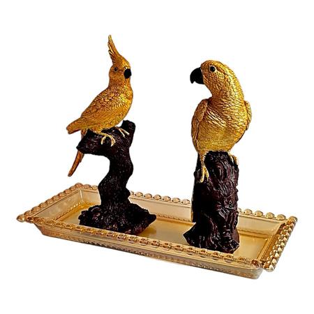Escultura Decorativa Pássaro Calopsita Resina 23cm - Tiger Gifts Imagem de Escultura Decorativa Pássaro Calopsita Resina 23cm