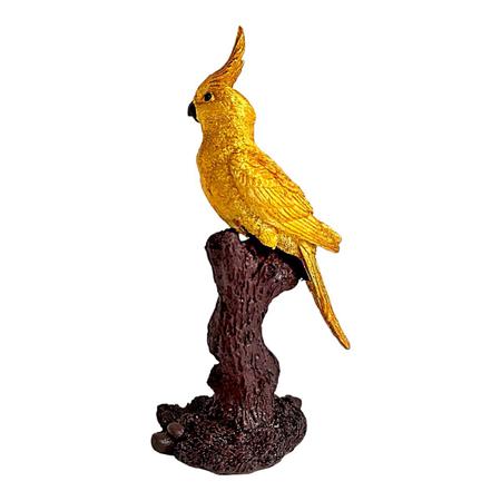 Escultura Decorativa Pássaro Calopsita Resina 23cm - Tiger Gifts Imagem de Escultura Decorativa Pássaro Calopsita Resina 23cm