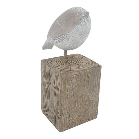 Imagem de Escultura Decorativa Pássaro em Resina 22cm QC0612 BTC