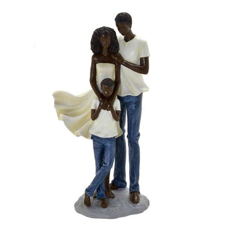 Imagem de Escultura em resina familia decorativa negra com menino - Espressione