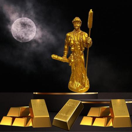 Escultura Exú Do Ouro Orixá 15 cm em Resina - Lua Mística - 100% Original - Loja Oficial Imagem de Escultura Exú Do Ouro Orixá 15 cm em Resina
