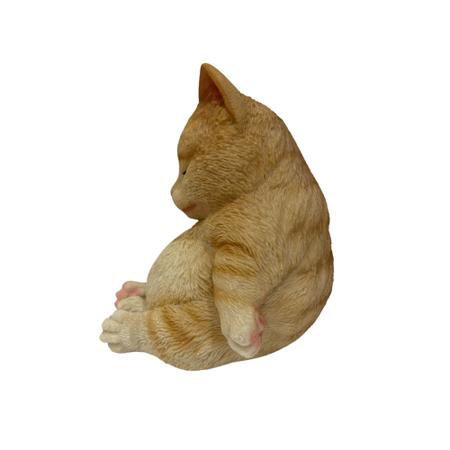 Imagem de Escultura Gato Laranja Dormindo - 13CM