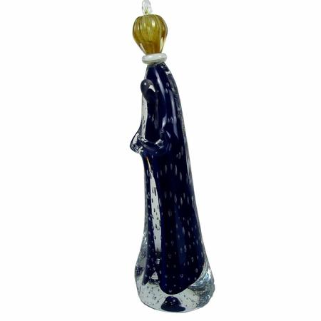 Imagem de Escultura Santa Nossa Senhora de Fatima Decorativa em Murano Azul Escuro - 45x12cm - Escultura Decorativa de Alto Valor