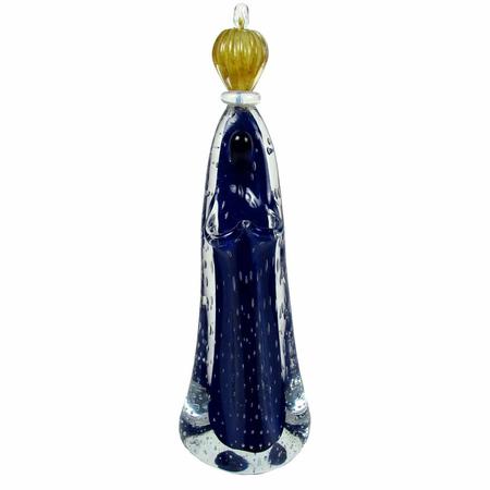 Imagem de Escultura Santa Nossa Senhora de Fatima Decorativa em Murano Azul Escuro - 45x12cm - Escultura Decorativa de Alto Valor