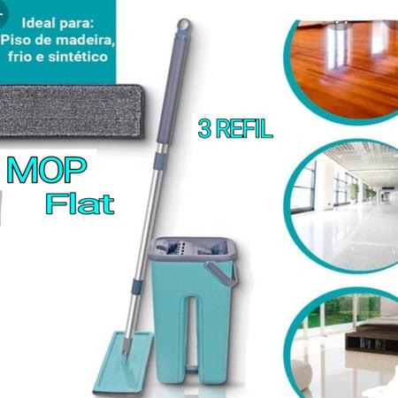 Imagem de esfregao com reservatorio Mop rodo esfregão flat limpeza chão cozinha área sala 