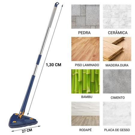 Limpador e Esfregão Triangular Mop Ajustável Giratório Vortex 360