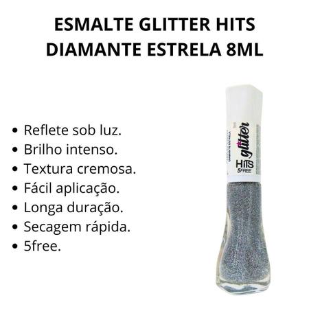 Imagem de Esmalte Glitter Hits Diamante Estrela 8Ml