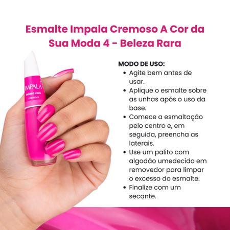 Esmalte Impala Vibrações Rosa Pink Cor Da Sua Moda