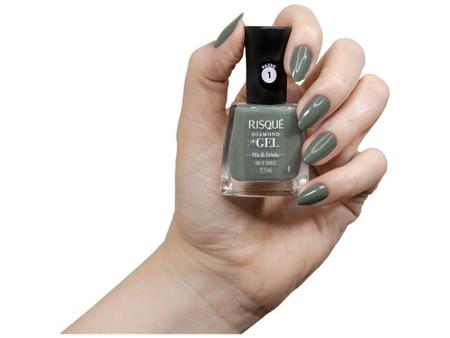 Imagem de Esmalte Risqué Diamond Gel Mix e Drinks Gin - Sunset Verde Cremoso Hipoalergênico 9,5ml