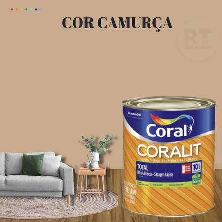 Imagem de Esmalte Sintético Base Água Coral Coralit 800ml Tinta Cor Marrom Brilhante p/Madeiras e Metais e Pintura em Artesanato de MDF