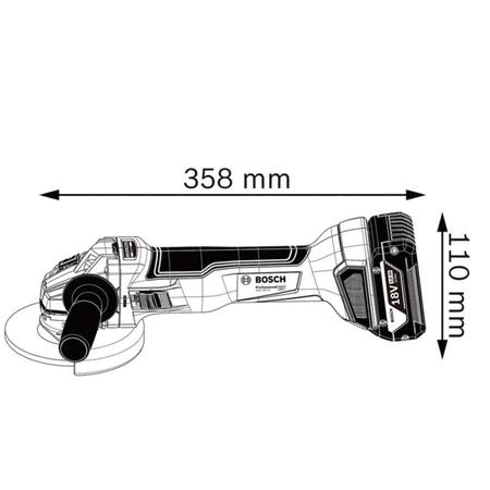 Imagem de Esmerilhadeira Angular 18V 4.1/2 POL sem Bateria e Carregador GWS 18V-10 BOSCH