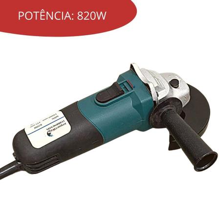 Imagem de Esmerilhadeira Lixadeira Politriz Angular 820W Rolamentada com Proteção 110V - IMPORTWAY