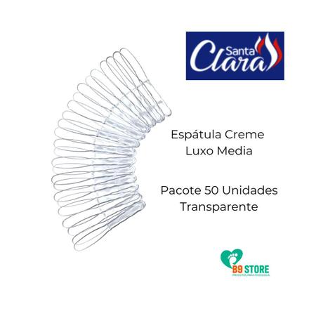 Imagem de Espátula Acrílica Creme Luxo Media 50 unidades Santa Clara