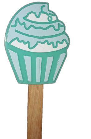 Imagem de Espátula de Silicone Modelo Cupcake Cabo Bambu 30 x 7,5cm