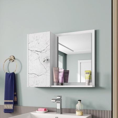 Imagem de Espelheira para Banheiro 1 Porta 2 Prateleiras Gênova