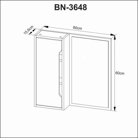 Imagem de Espelheira para Banheiro 1 Porta Tecno Mobili BN3648 Branco