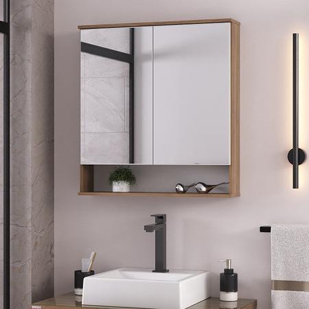 Imagem de Espelheira para Banheiro Cecília 2 Portas com Espelho