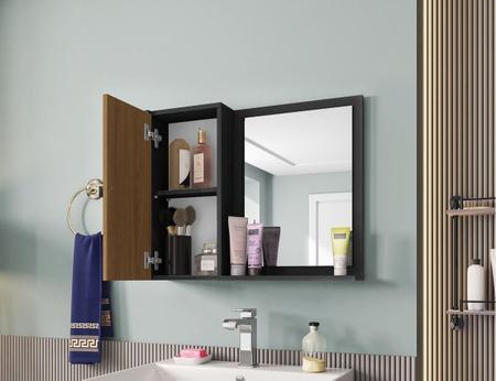 Imagem de Espelheira para Banheiro com 1 Porta Gênova Móveis Bechara