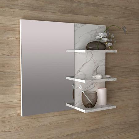 Imagem de Espelheira Para Banheiro Multiuso Com 3 Prateleiras 60 cm