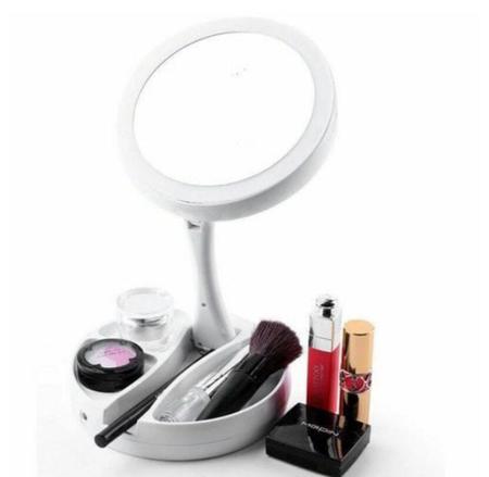 Imagem de Espelho com Led De Mesa Com Aumento Led luz Dobrável Para Maquiagem