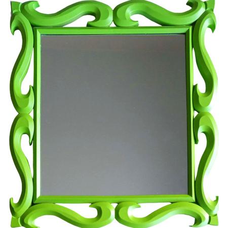 Imagem de Espelho Com Moldura Verde Cítrico tico 41x41x2,5cm Mart.