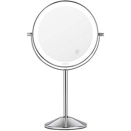 Espelho de maquilhagem dourado com LED ø 18 cm CLAIRA 