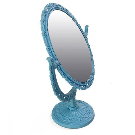 Imagem de Espelho de Mesa Duplo Princesa Bancada Maquiagem Penteadeira Beleza Banheiro Cabelo Penteado Decoraçao Vintage