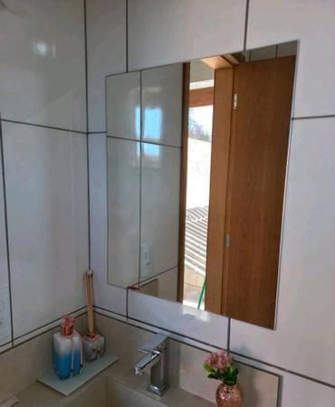 Imagem de Espelho de Vidro Banheiro Retangular 50x40cm + Kit Instalação