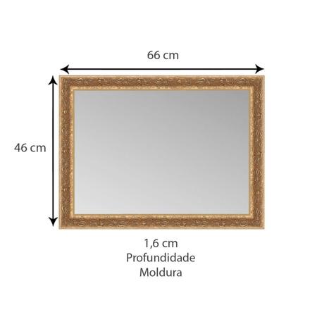 Imagem de Espelho Decorativo com Moldura Gravada 66x46cm Decore Pronto