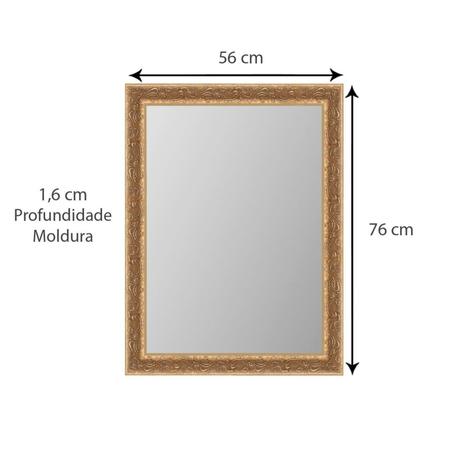Imagem de Espelho Decorativo com Moldura Gravada 76x56cm Decore Pronto