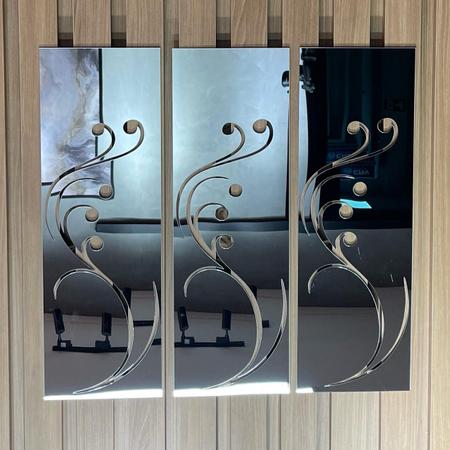 Imagem de Espelho Decorativo Em Acrílico Flores - 3 peças