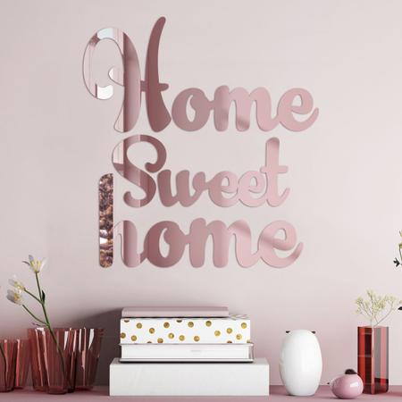 Imagem de Espelho Decorativo Home Sweet Home Rosé