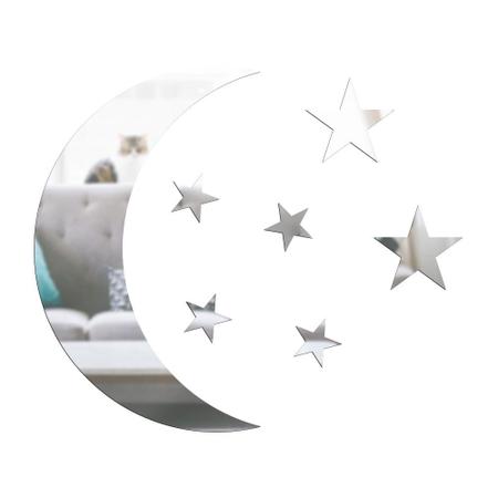 Imagem de Espelho Decorativo Lua e Estrelas