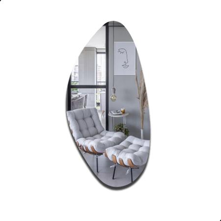 Imagem de Espelho Decorativo Organico Lavabo Rustico Para Sala Quarto 55x85