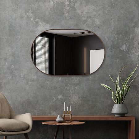 Imagem de Espelho Decorativo Pílula Ovalado 50x80cm Sala Lavabo Quarto