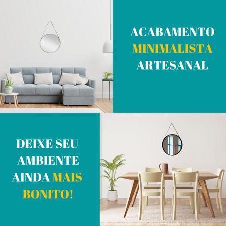 Imagem de Espelho Decorativo Redondo Adnet Suspenso Alça 30cm coffee