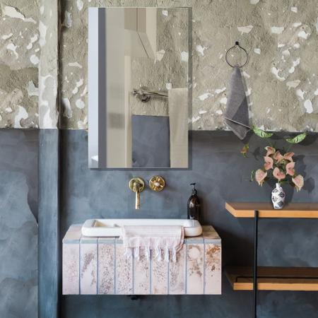 Imagem de Espelho Decorativo Retangular Banheiro Sala Cozinha 40x50cm