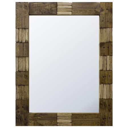 Imagem de Espelho Decorativo Rústico com Madeira de Demolição 78cm x 98cm Decore Pronto