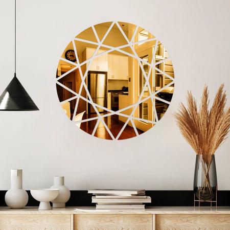 Imagem de Espelho Decorativo Sol Geométrico Dourado