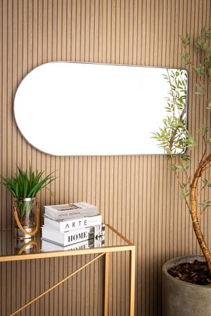 Imagem de Espelho em Arco Oval com Base Reta 100 X 50 - Moldura de Metal em várias Cores  Decoração Retrô