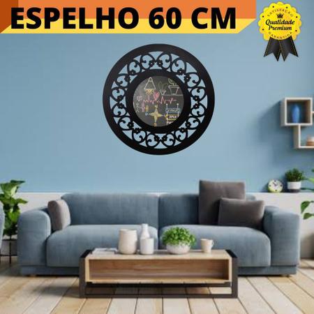 Imagem de Espelho Mandala 60 cm modelado em Mdf Espelho Portugues S01