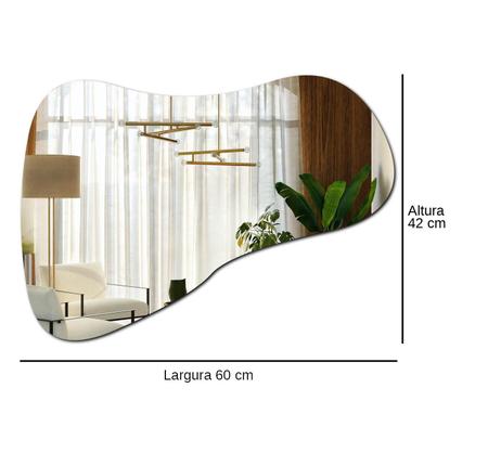 Imagem de Espelho Organico Decorativo De Parede Lapidado 60 X 42 Cm De Vidro Prata Para Banheiro