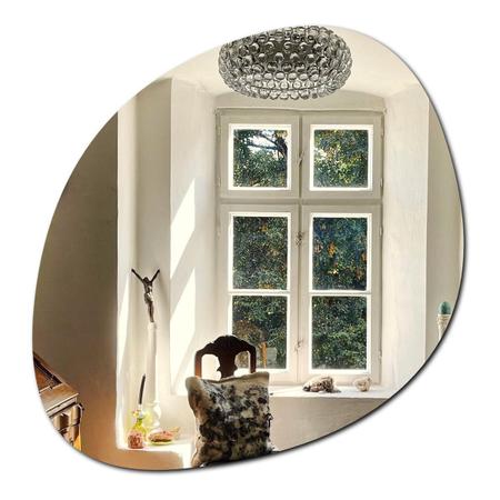 Imagem de Espelho Organico Decorativo De Parede Lapidado 60X60 Cm De Vidro Prata Para Banheiro