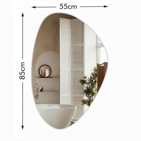 Imagem de Espelho Orgânico Decorativo Moderno de Parede Para Quarto Sala Banheiro Cozinha